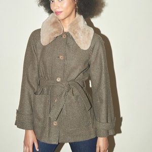 Rare! Rouje Jacket with Removable faux fur collar